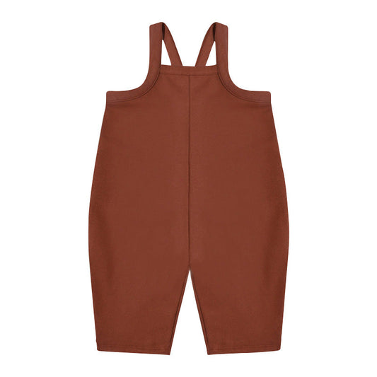 Baby Unisex Kids Cozy Crew Neck Long Sleeve Pullover And Solid Color Overalls For Clothing Set